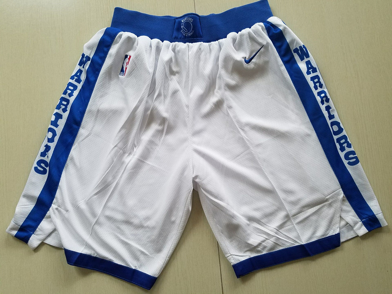 2018 Men NBA Nike Golden State Warriors white shorts